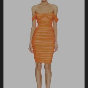 Norma Kamali Strapless Dress in Vibrant Orange